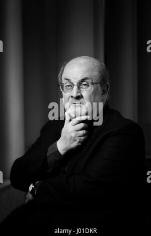 Portrait of (Ahmed) Salman Rushdie (thanks to Hotel Park Hyatt Paris-Vendome) 11/09/2016 ©Philippe MATSAS/Opale Stock Photo