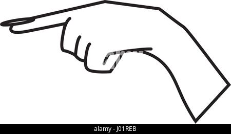 hand woman finger point line Stock Vector
