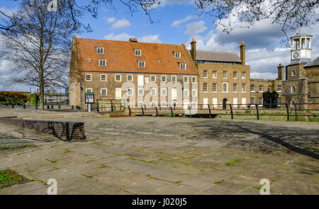 House Mill, Eastend of London near Bromley-by-Bow, on a bright sunny spring day. Stock Photo