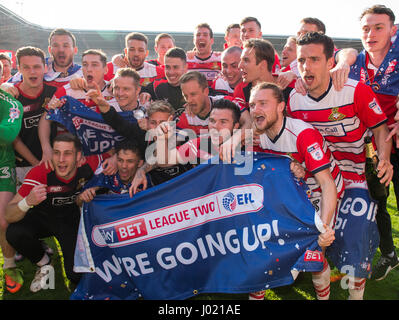 Doncaster Rovers Celebrate Promotion After The Sky Bet League Two Match ...