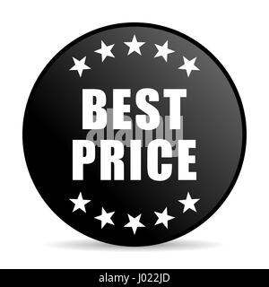 Best price black color web design round internet icon on white background. Stock Photo