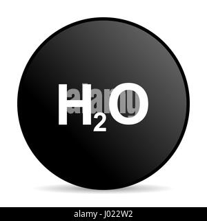 Water black color web design round internet icon on white background. Stock Photo