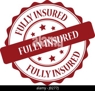 Fully insured red stamp illustration Stock Vector