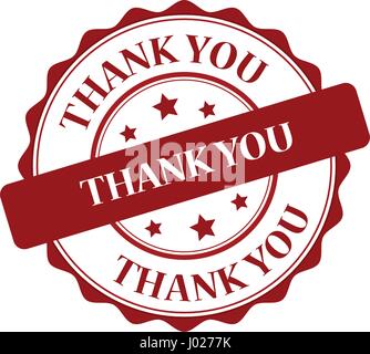 Thank you red stamp illustration Stock Vector