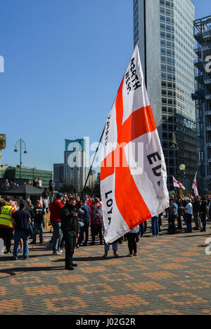 Birmingham, UK. 8th Apr, 2017. On the aftermath of the terrorist attacks in London on March 22nd, the English Defence League (EDL) stages a rally to protest the 'islamisation' of the UK, amongst other issues Credit: Alexandre Rotenberg/Alamy Live News Stock Photo