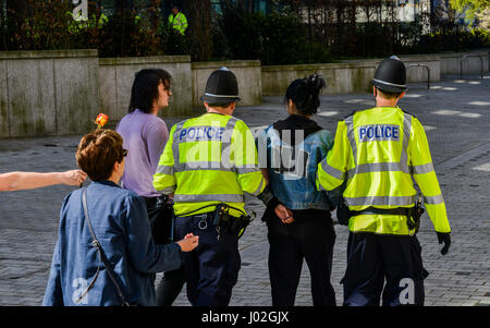 Birmingham, UK. 8th Apr, 2017. On the aftermath of the terrorist attacks in London on March 22nd, the English Defence League (EDL) stages a rally to protest the 'islamisation' of the UK, amongst other issues Credit: Alexandre Rotenberg/Alamy Live News Stock Photo