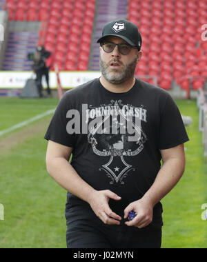 Doncaster, South Yorkshire, UK. 9th April, 2017. Eric Perez (Owner/CEO) of Toronto Wolfpack during the Kingstone Press League 1 fixture rugby league fixture at the Keepmoat Stadium, Doncaster, South Yorkshire  Picture by Stephen Gaunt/Alamy Live News Stock Photo