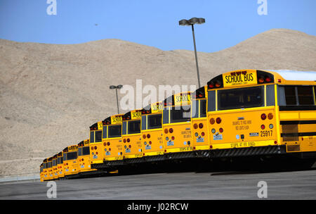 Las Vegas, Nevada, USA. 24th Aug, 2012. School buses are seen lined up at the Clark County School District's Wallace Transportation Yard August 24, 2012, in Las Vegas, Nevada. Credit: David Becker/ZUMA Wire/Alamy Live News Stock Photo