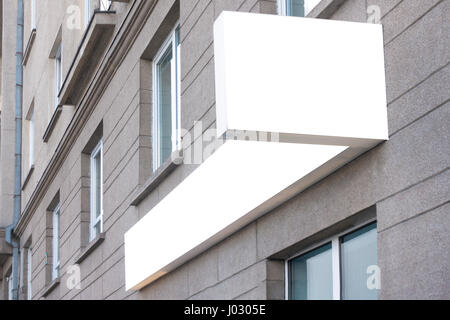 Horizontal mock up signboard on the wall Stock Photo