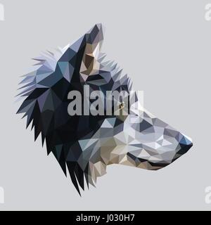 Wolf low poly design. Triangle vector illustration. Stock Vector