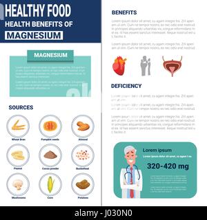 Healthy Food Infographics Products With Vitamins And Minerals, Health Nutrition Lifestyle Concept Stock Vector