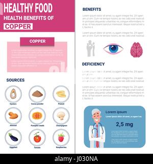 Healthy Food Infographics Products With Vitamins And Minerals, Health Nutrition Lifestyle Concept Stock Vector