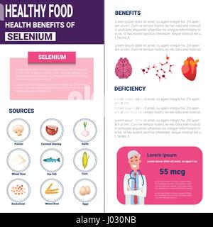 Healthy Food Infographics Products With Vitamins And Minerals, Health Nutrition Lifestyle Concept Stock Vector