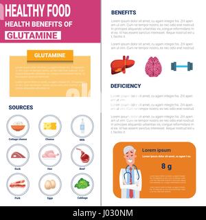 Healthy Food Infographics Products With Vitamins And Minerals, Health Nutrition Lifestyle Concept Stock Vector