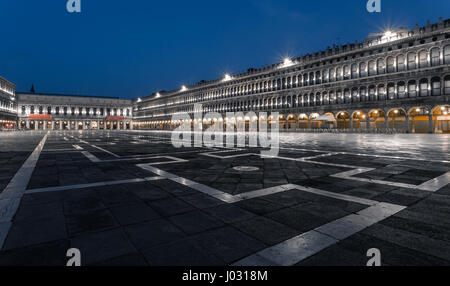 Early morning view of Piazza San Marco with no people in Venice, Italy Stock Photo