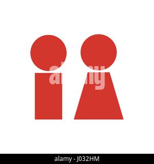 Simple icon symbol of a man and a woman Stock Vector