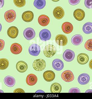 abstract vector vintage colored circles seamless pattern Stock Vector