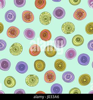 abstract vector vintage colored circles seamless pattern Stock Vector