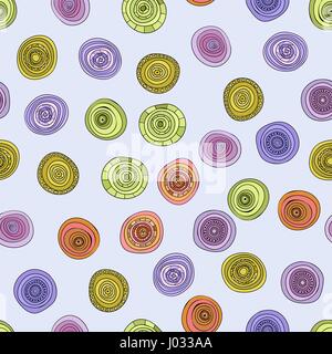 abstract vector vintage colored circles seamless pattern Stock Vector