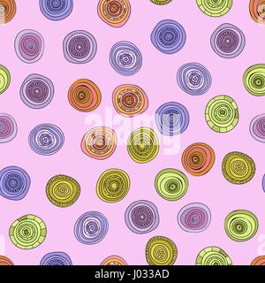 abstract vector vintage colored circles seamless pattern Stock Vector