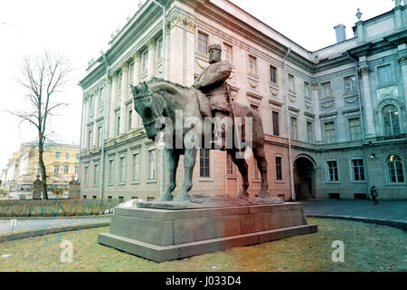 The monument to Alexander 3 in St. Petersburg, the marble Palace Stock Photo