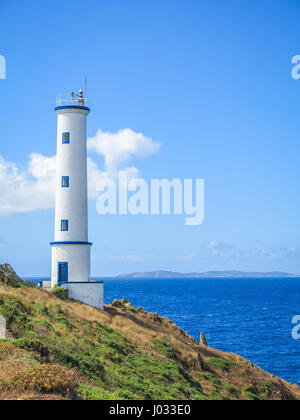 Cabo Home lighthouse near Cangas, Pontevedra, Galicia Stock Photo