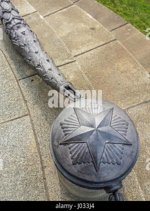 Communist and soviet symbol in Treptower Park, Berlin, Germany Stock Photo