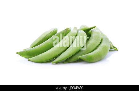 The Green Peas in Pods Isolated on White Background Stock Photo