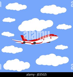 Airplane in the sky icon, vector Stock Vector