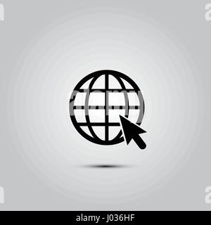 Go to web Icon in trendy flat style isolated on grey background. Website pictogram. Internet symbol for your web site design, logo, app, UI. Stock Vector