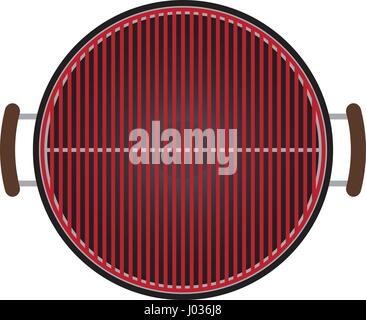 Barbecue grill icon. Top view of bbq. Vector illustration. Stock Vector