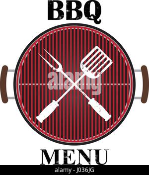 Grunge grill menu isolated on white background, vector illustration Stock Vector