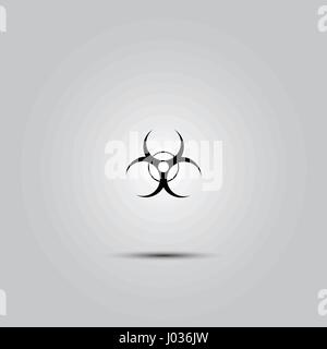 Black and white bio hazard sign - vector illustration. Stock Vector