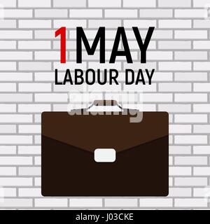 1 May Labour Day Poster or Banner. Vector Illustration Stock Vector