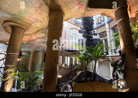 Inside the Casa Mila (La Pedrera) by Gaudi, Barcelona Spain Stock Photo