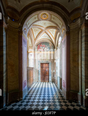 Interior view in San Carlo alle Quattro Fontane church (Saint Charles near the Four Fountains), Borromini's work, Rome Stock Photo