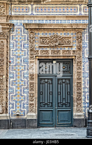 Exterior Door, Casa de los Azulejos, House of Tiles, Mexico City, Mexico. Stock Photo