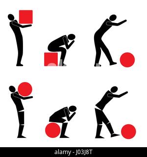 vector man solving hard problem Stock Vector