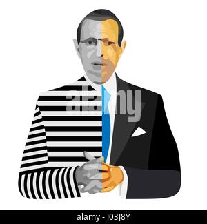 bandit or businessman vector concept portrait Stock Vector
