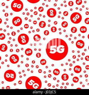 5g mobile network seamless pattern Stock Vector
