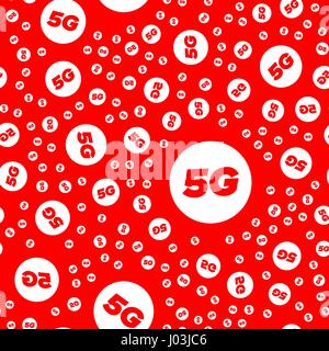 5g mobile network seamless pattern Stock Vector