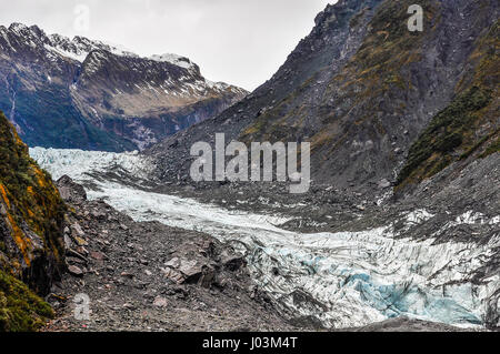 The view of Fox Glacier in winter in New Zealand Stock Photo