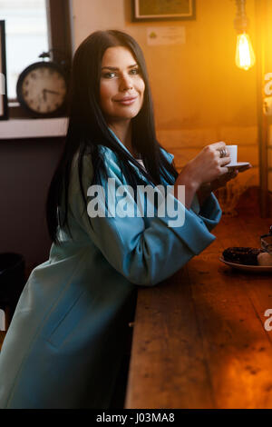 Portrait of woman with coffee Stock Photo