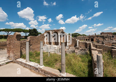 Rome. Italy. Ostia Antica. House of Cupid & Psyche, nymphaeum. Domus di Amore e Psiche, Ninfeo, Stock Photo