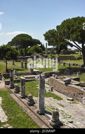 Rome. Italy. Ancient Roman ruins of Ostia Antica. Stock Photo