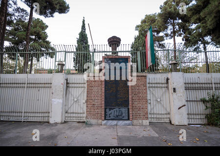 Wall of the former US Embassy in Tehran city, capital of Iran and Tehran Province Stock Photo