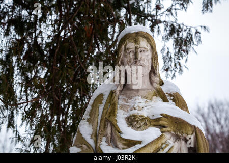 Statue of Jesus Christ at Rasu cemetery in Vilnius, Lithuania Stock Photo