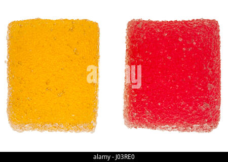 Two colorful jelly candies isolated on white background Stock Photo - Alamy
