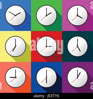 Set clock icon Vector illustration design EPS10 Stock Vector