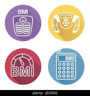 BMI or Body Mass Index Icons Stock Vector
